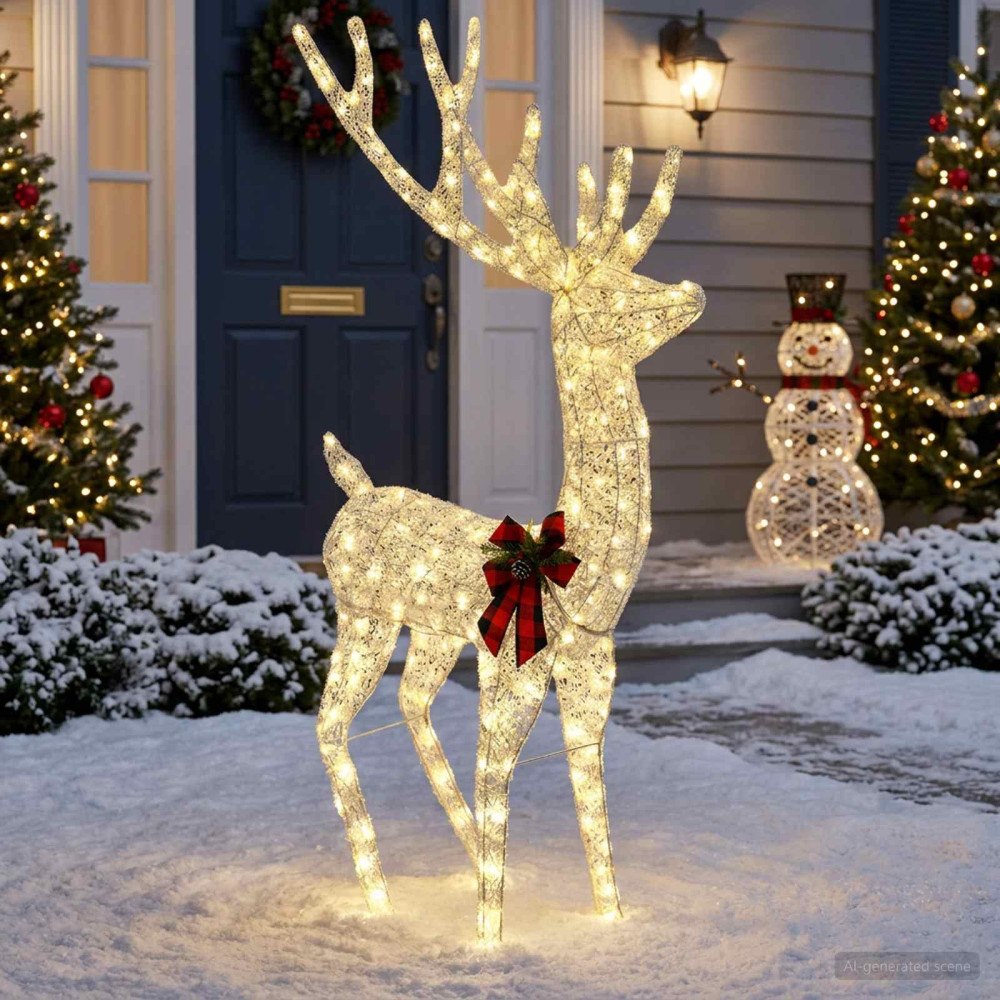 vidaXL 3D Julren LOVIISA 250 LED-lampor Varmvit 96 x 40 x 180 cm