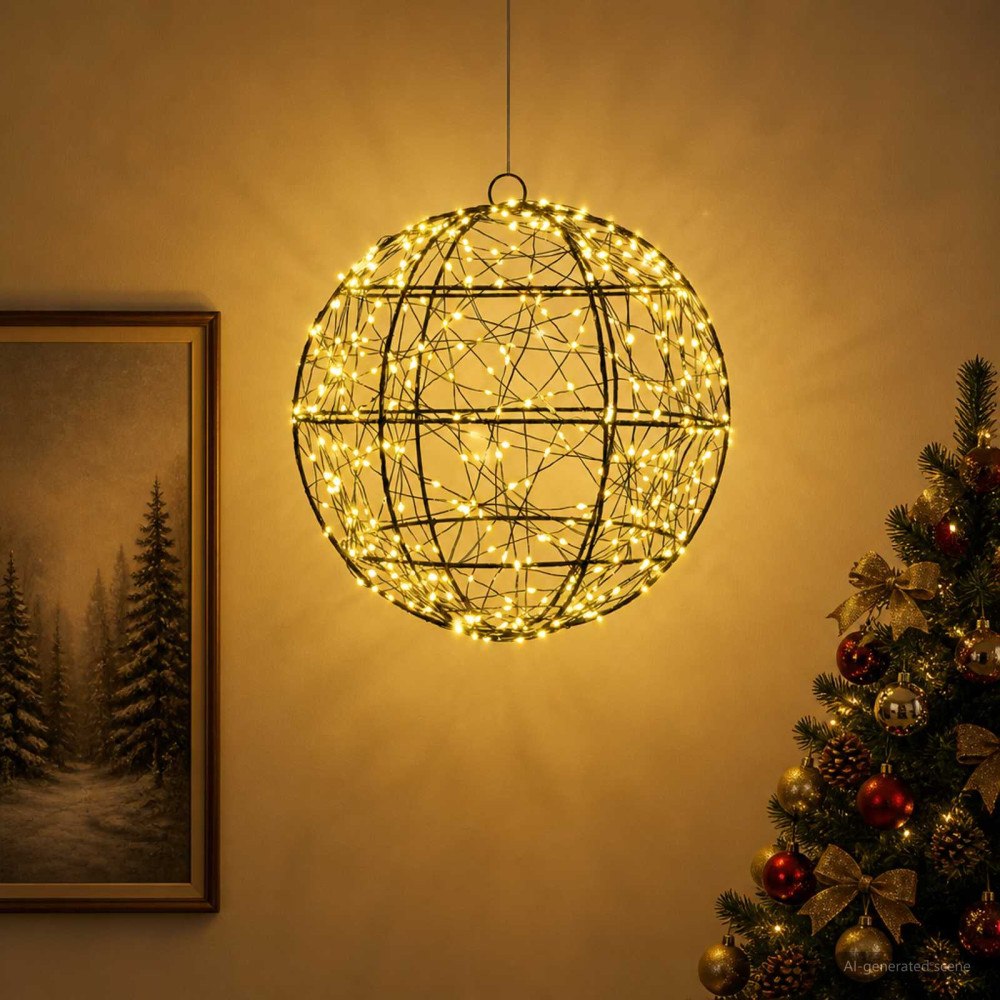 vidaXL Julfinialslampa 300 LED-lampor Varmvit Diameter 30 x 32 cm