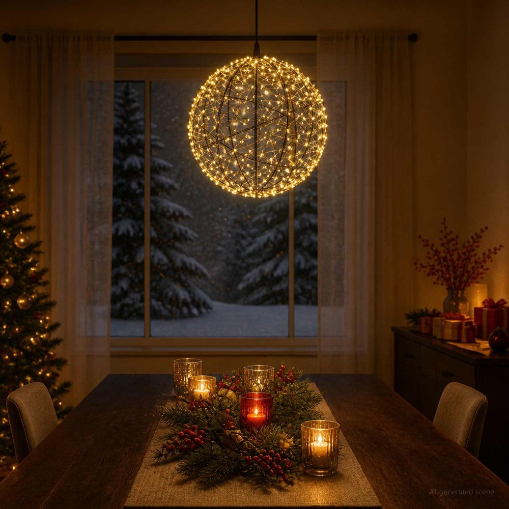 vidaXL Julfinialslampa 500 LED-lampor Varmvit Diameter 40 x 42 cm