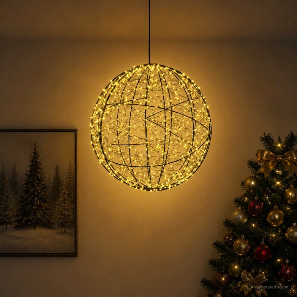 vidaXL Julfinialslampa 950 LED-lampor Varmvit Diameter 60 x 63 cm