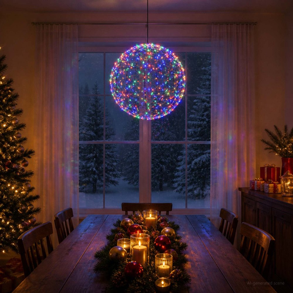 vidaXL Julfinialslampa 950 LED-lampor Mångfärgad Diameter 60 x 63 cm