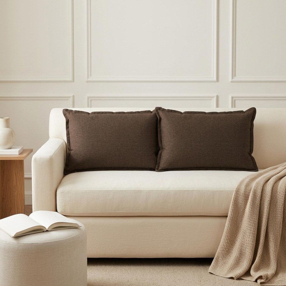 vidaXL Kudde med kudde HOUTEN 2 st Brun Faux Linne
