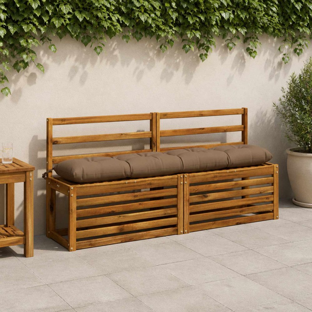 vidaXL Bänk Kuddar VIANEN 2 st 100% Polyester Taupe 160 x 30 x 12 cm