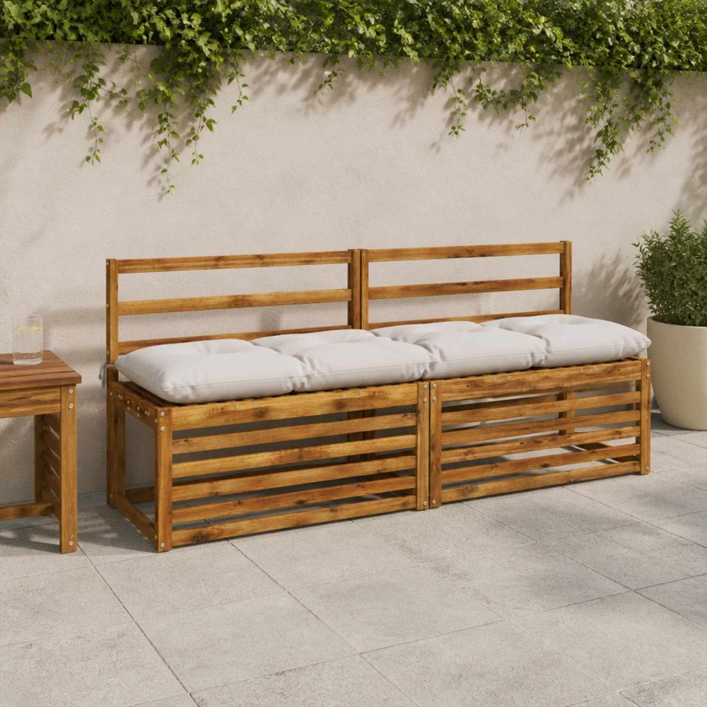 vidaXL Bänk Kuddar VIANEN 2 st 100% Polyester Vit 160 x 40 x 12 cm