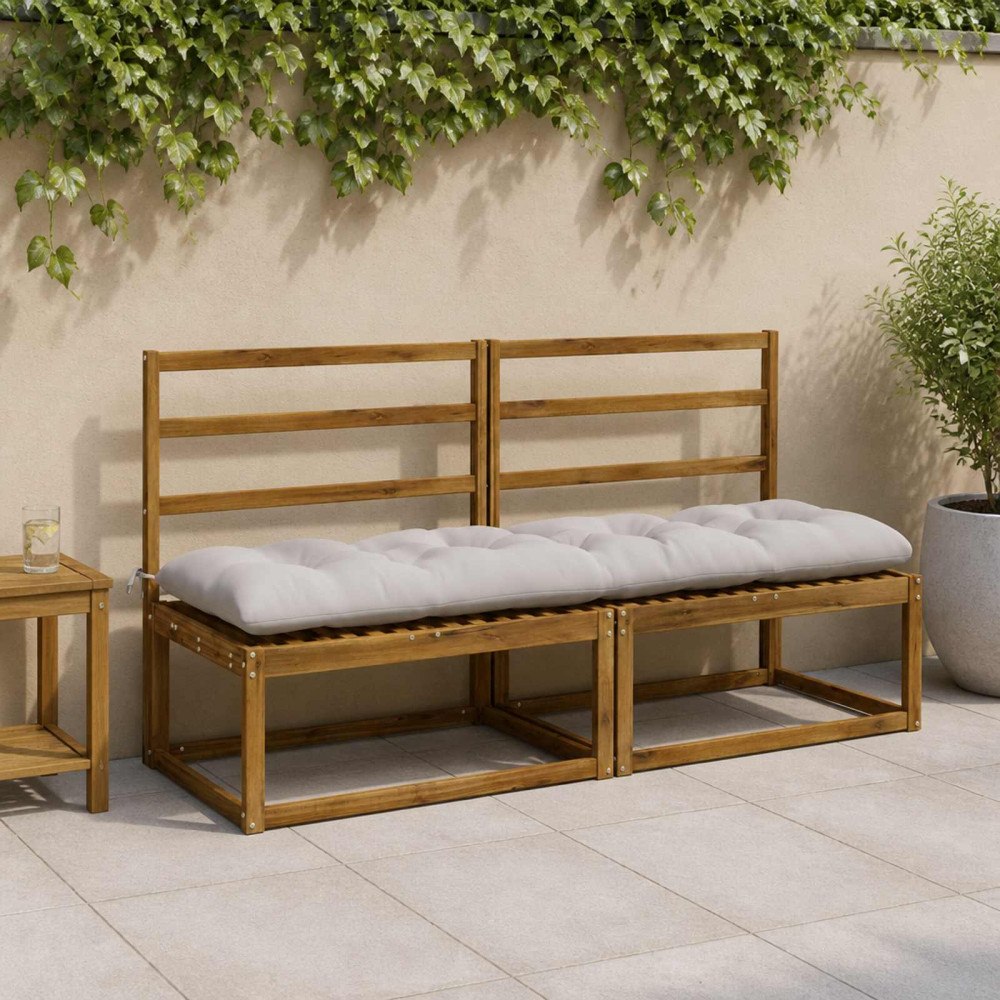 vidaXL Bänk Kuddar VIANEN 2 st 100% Polyester Vit 160 x 50 x 12 cm