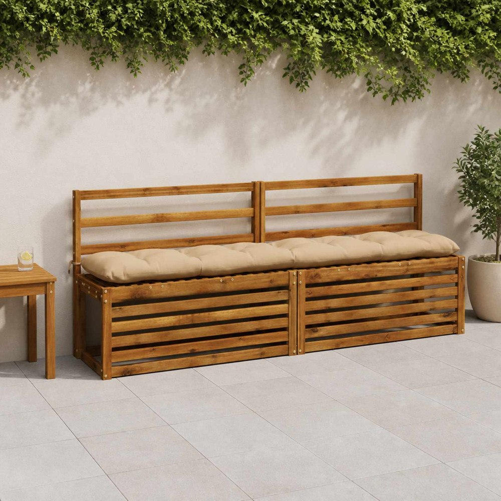 vidaXL Bänk Kuddar VIANEN 2 st 100% Polyester Sand 200 x 30 x 12 cm