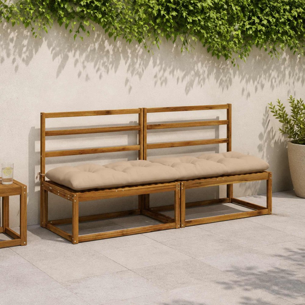 vidaXL Bänk kudde VIANEN 100% Polyester Sand 200 x 50 x 12 cm