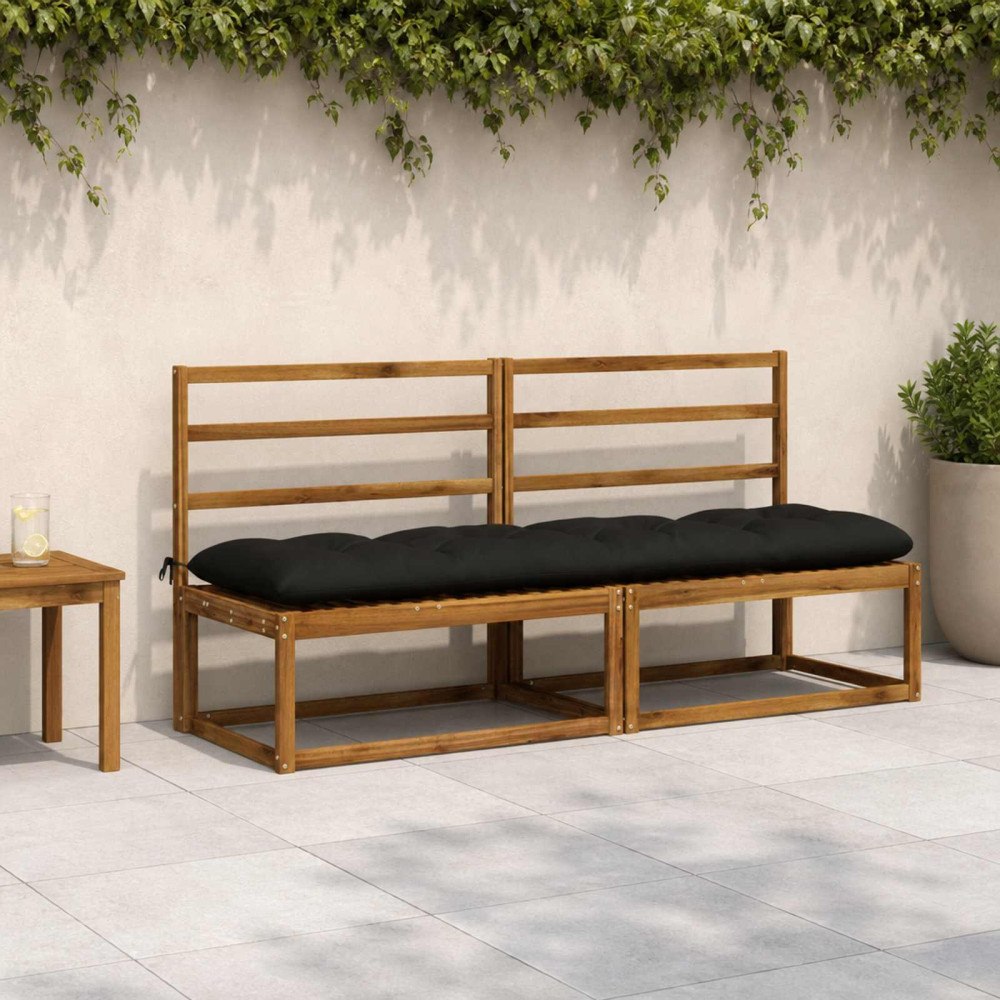 vidaXL Bänk kudde VIANEN 100% Polyester Svart 200 x 50 x 12 cm