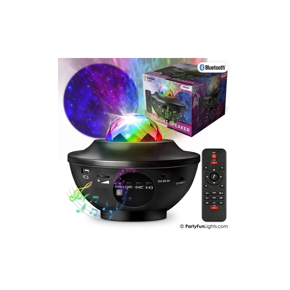 Partyfunlights Partyfunlights Galakse Bluetooth-högtalare med fjärrkontroll