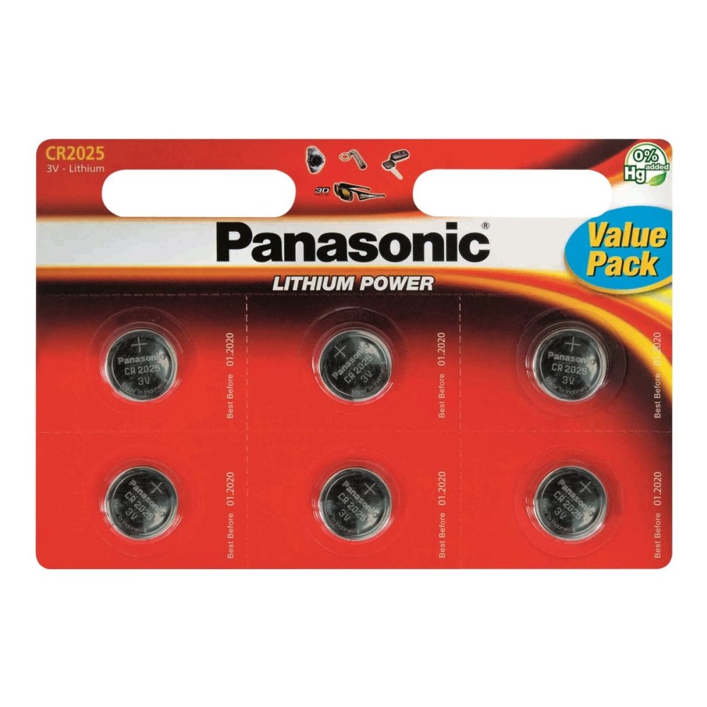 INSMAT Panasonic Lithium Power - Value Pack - batteri - 6 x CR2025 - Li