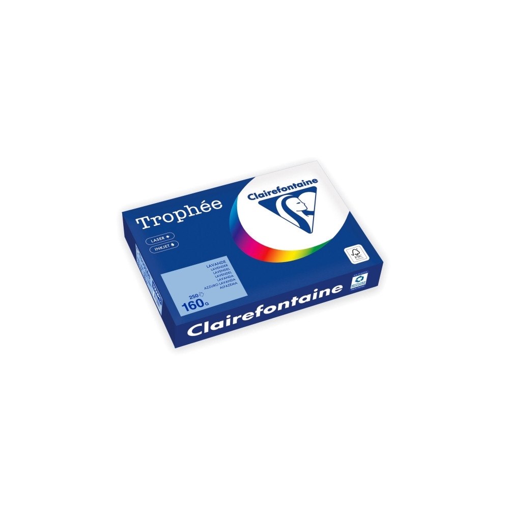 Clairefontaine Färgat papper, Trophee 1050, A4, 160 g/m2, matt, lavendel, f...