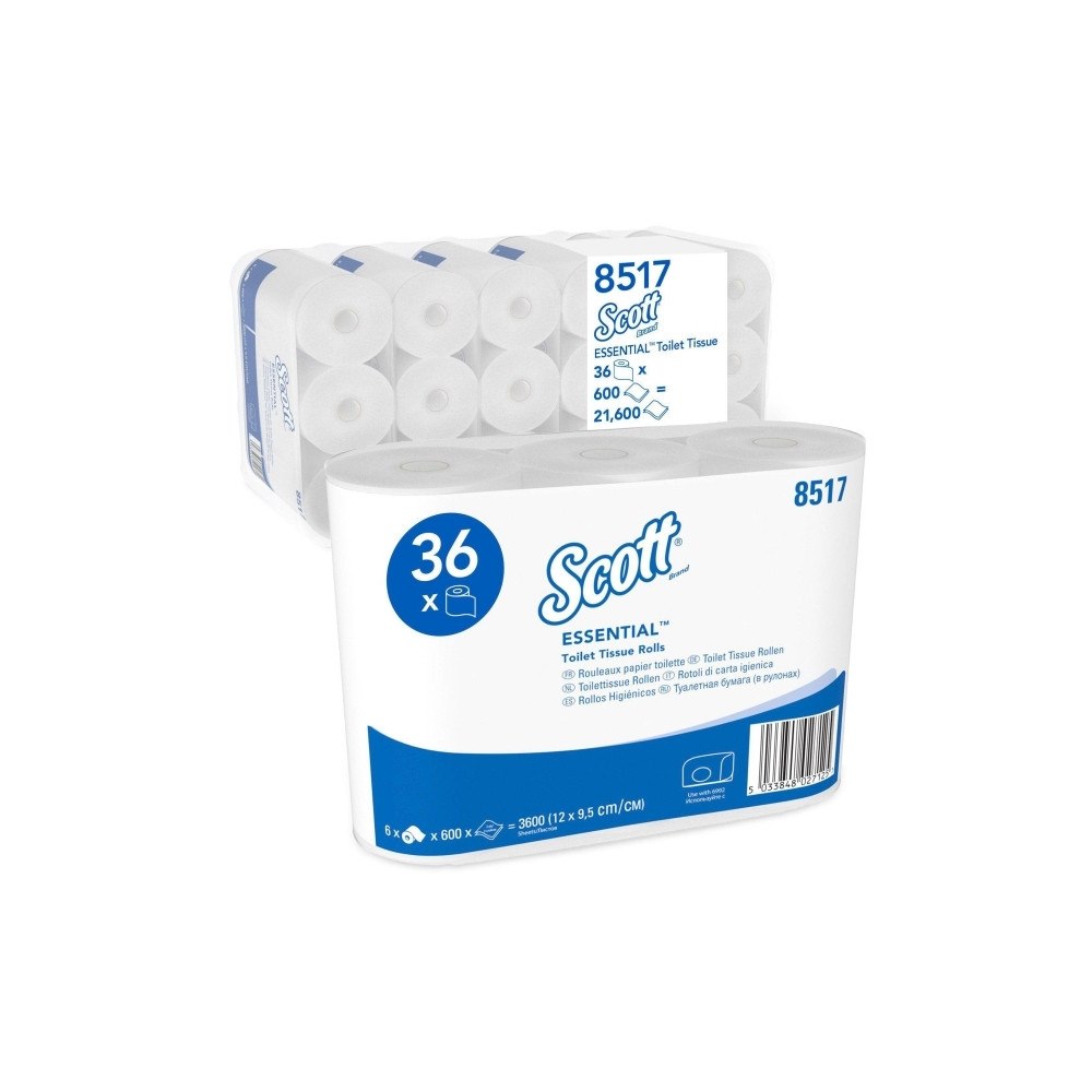 Kimberly-Clark Toalettpapper, Scott Essential, 2-lagers, förpackning med 36...