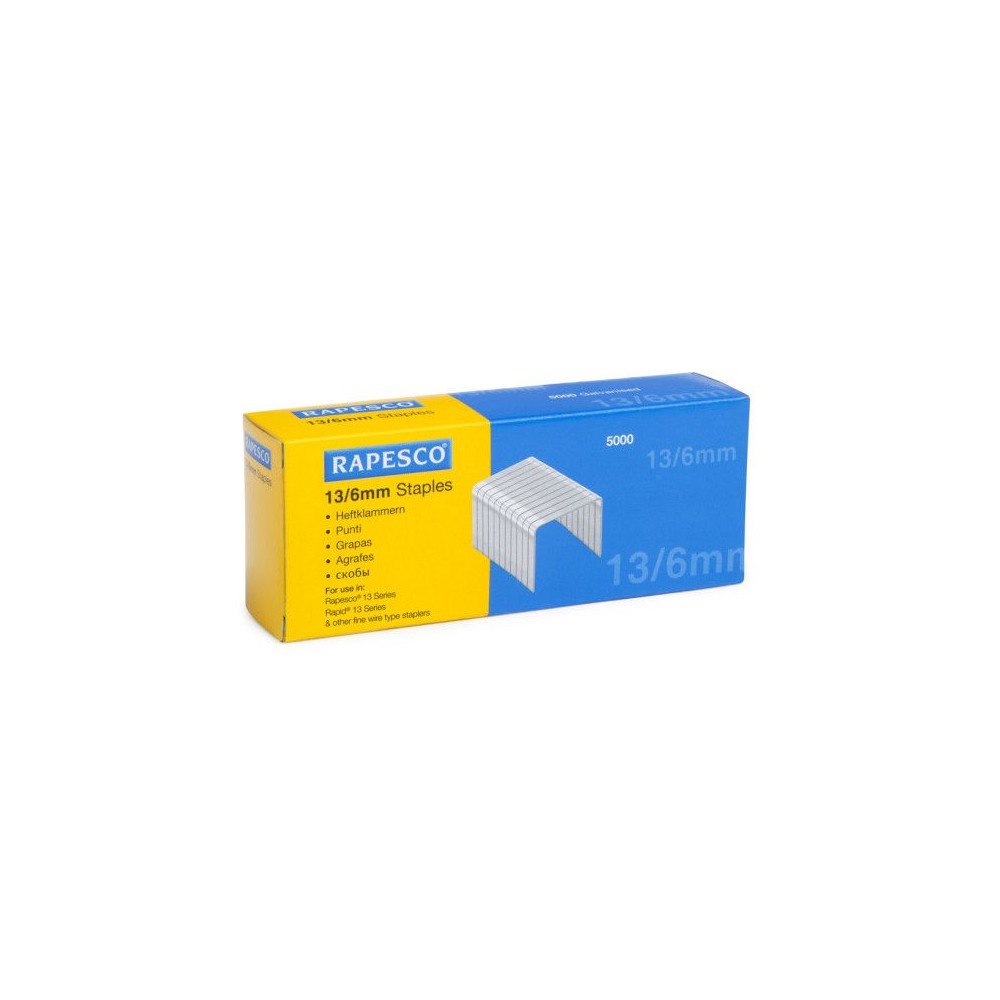Rapesco Rapesco - klamrar - 13/6 - 6 mm - galvaniserad - paket med 5000