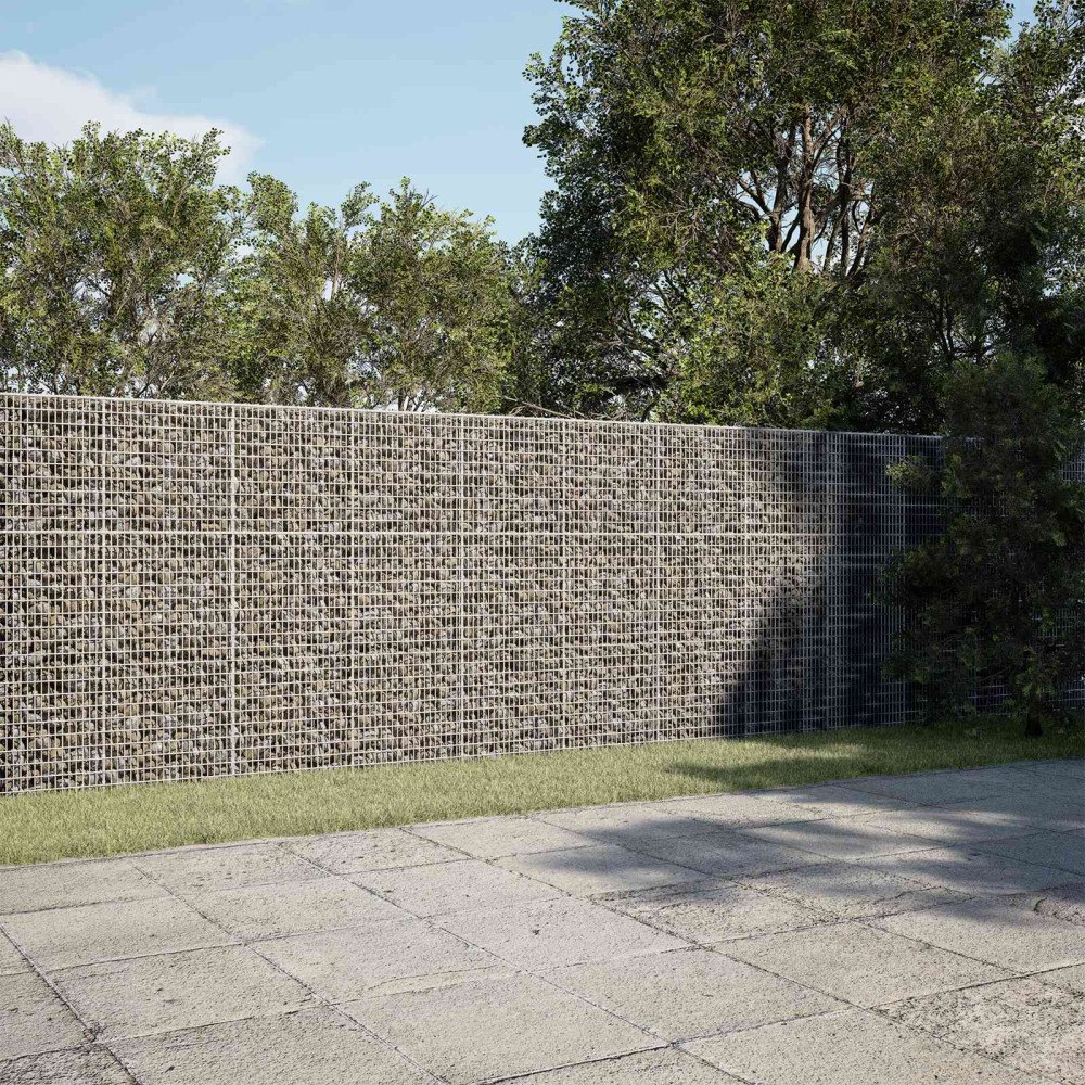 vidaXL Gabion med 5 mm tråd och 5x2,5 cm nät 400x10x150 cm