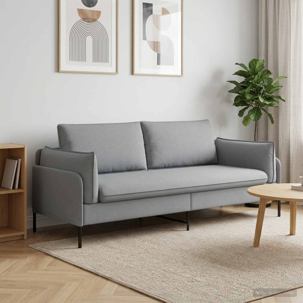 vidaXL 3-Sits soffa Ljusgrå 222 x 81 x 89 cm Tyg