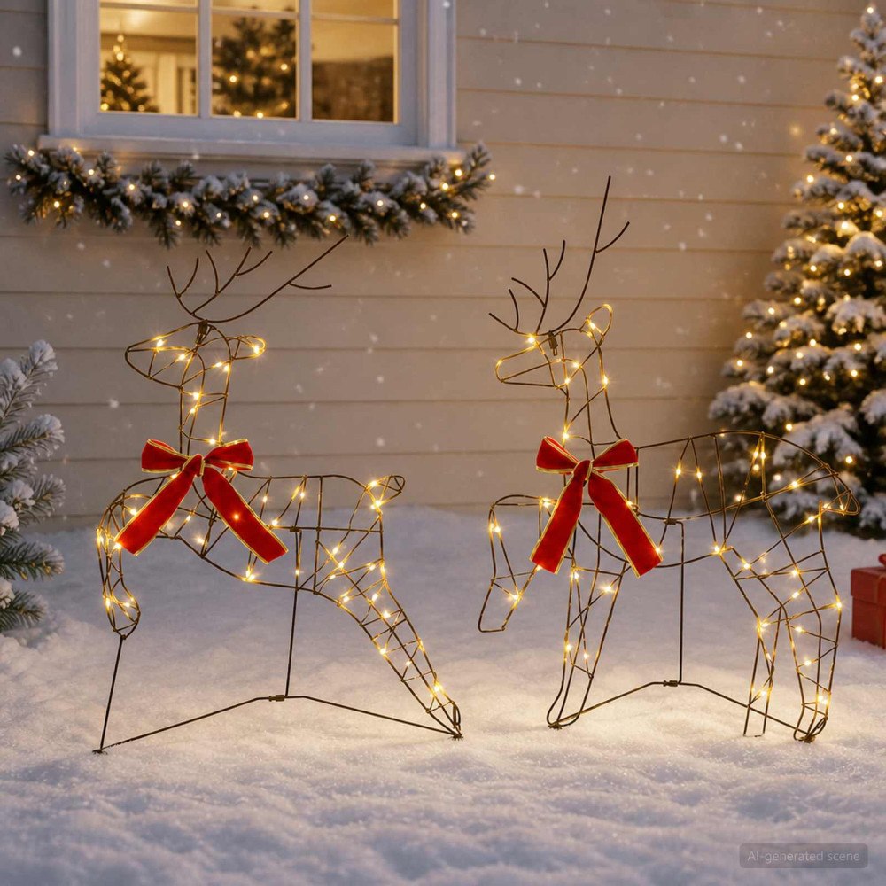 vidaXL Julren 2 st 90 LED-lampor Varmvit