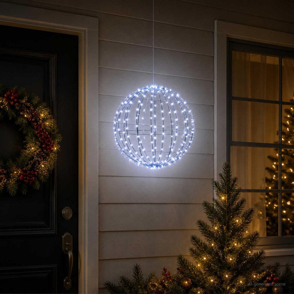 vidaXL Julspira med belysning 96 LED-lampor Blå Diameter 30 x 32 cm