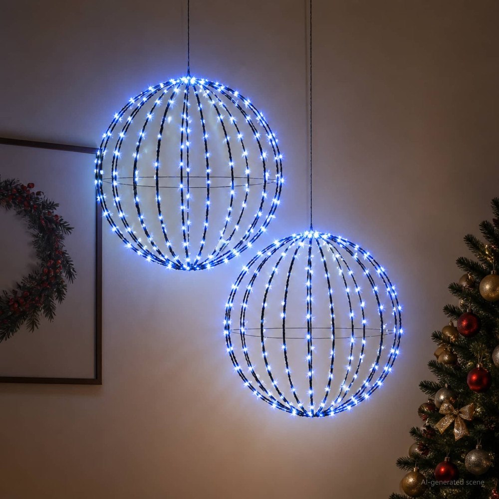 vidaXL Julspira med belysning 2 st 384 LED-lampor Blå