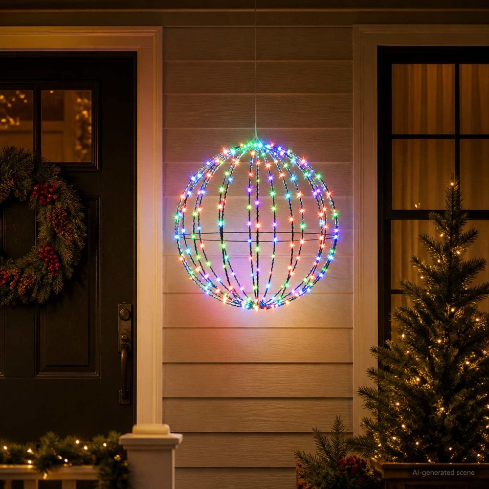 vidaXL Julspira med belysning 192 LED-lampor Mångfärgad