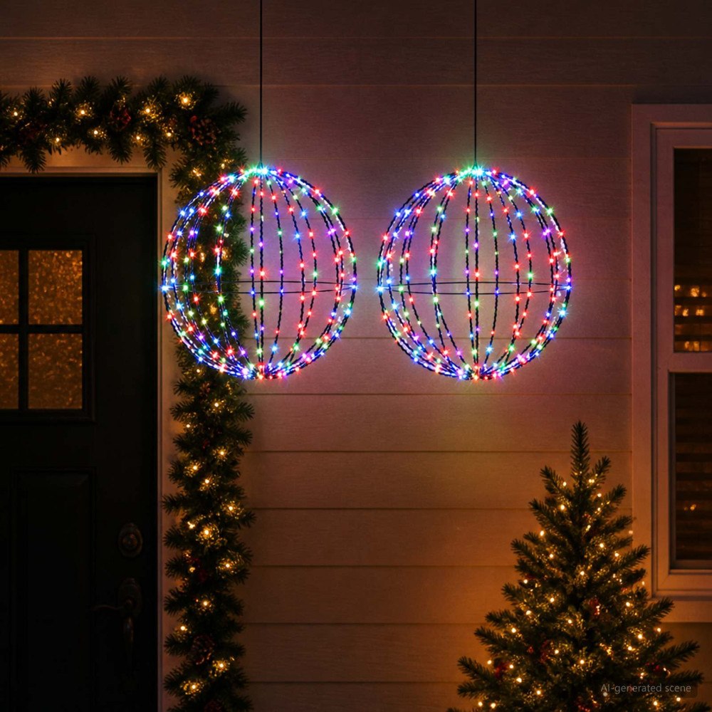 vidaXL Julspira med belysning 2 st 240 LED-lampor Mångfärgad