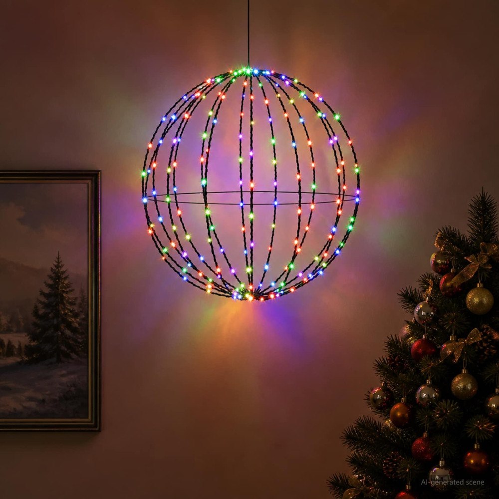 vidaXL Julspira med belysning 120 LED-lampor RGB Diameter 40 x 42 cm