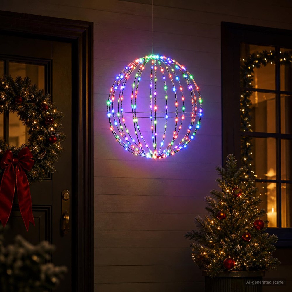 vidaXL Julspira med belysning 160 LED-lampor RGB Diameter 50 x 52 cm
