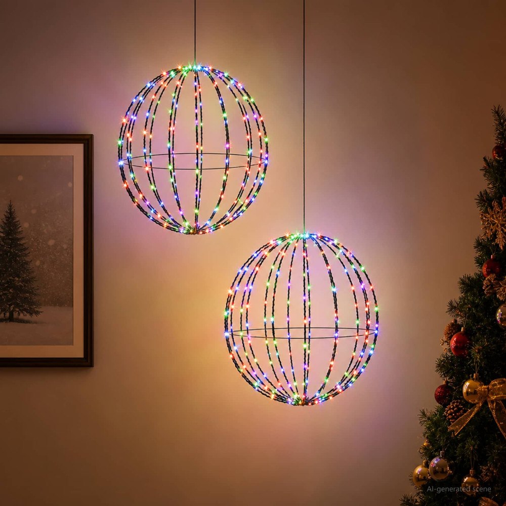 vidaXL Julspira med belysning 2 st 320 LED-lampor RGB