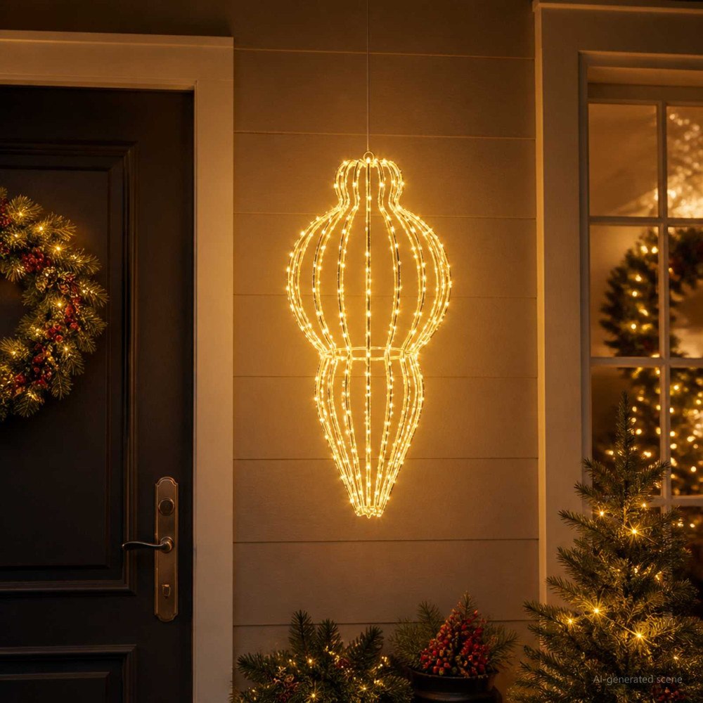 vidaXL Julspira med belysning 320 LED-lampor Varmvit Diam. 40 x 75 cm