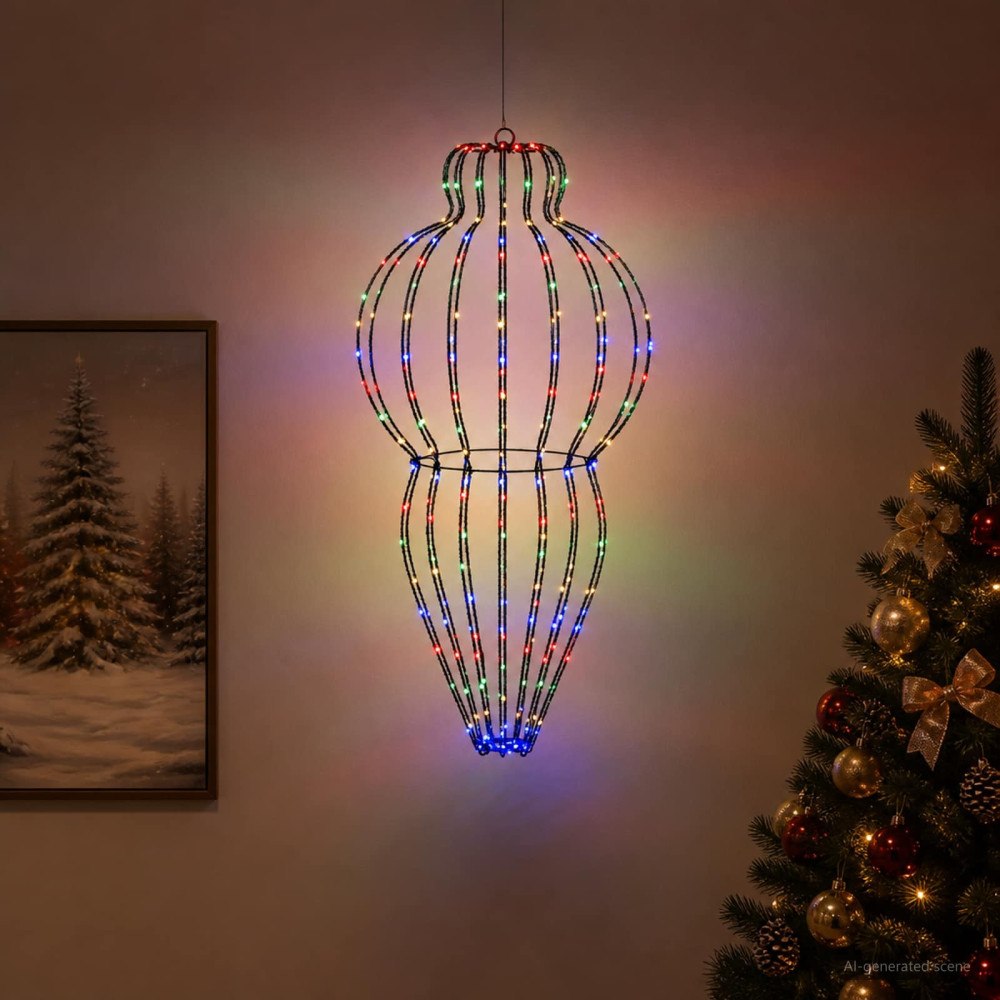 vidaXL Julspira med belysning 320 LED-lampor Mångfärgad