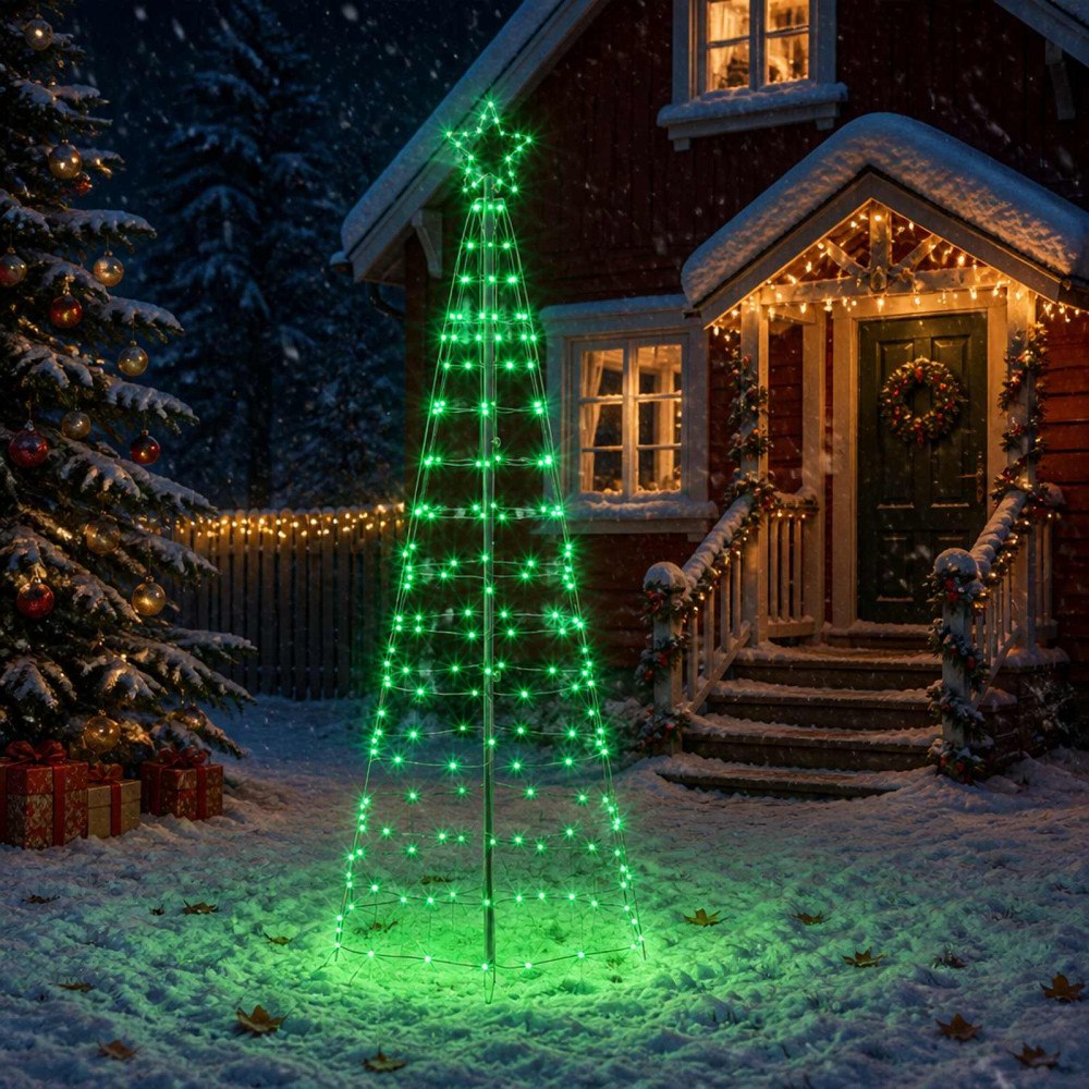 vidaXL LED Julgran EKENAS 250 cm 300 LED-lampor Mångfärgad Stål Svart
