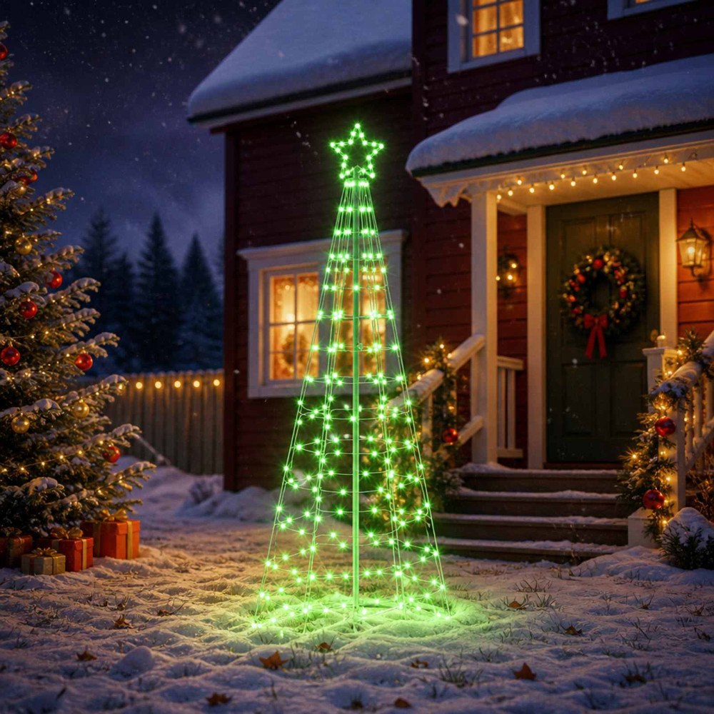 vidaXL LED Julgran EKENAS 250 cm 300 LED-lampor RGB Stål RGB
