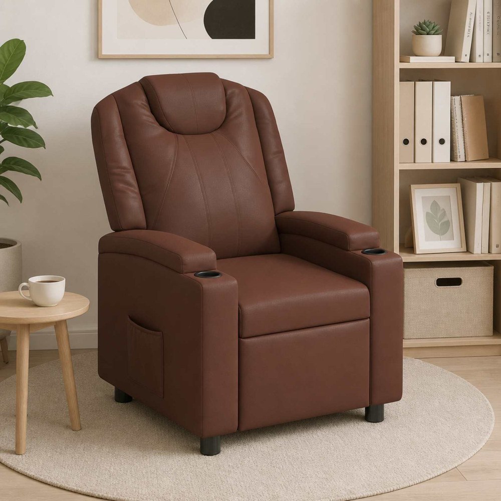 vidaXL Reclinerfåtölj Brun 75 x 95 x 106 cm Tyg