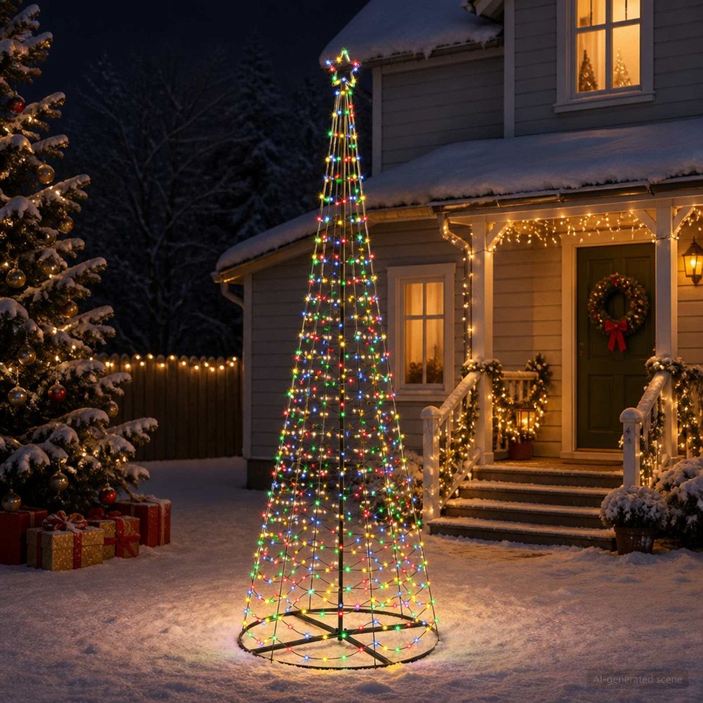 vidaXL LED-spiraljulgran med fot EKENAS 300 cm 475 LED-lampor