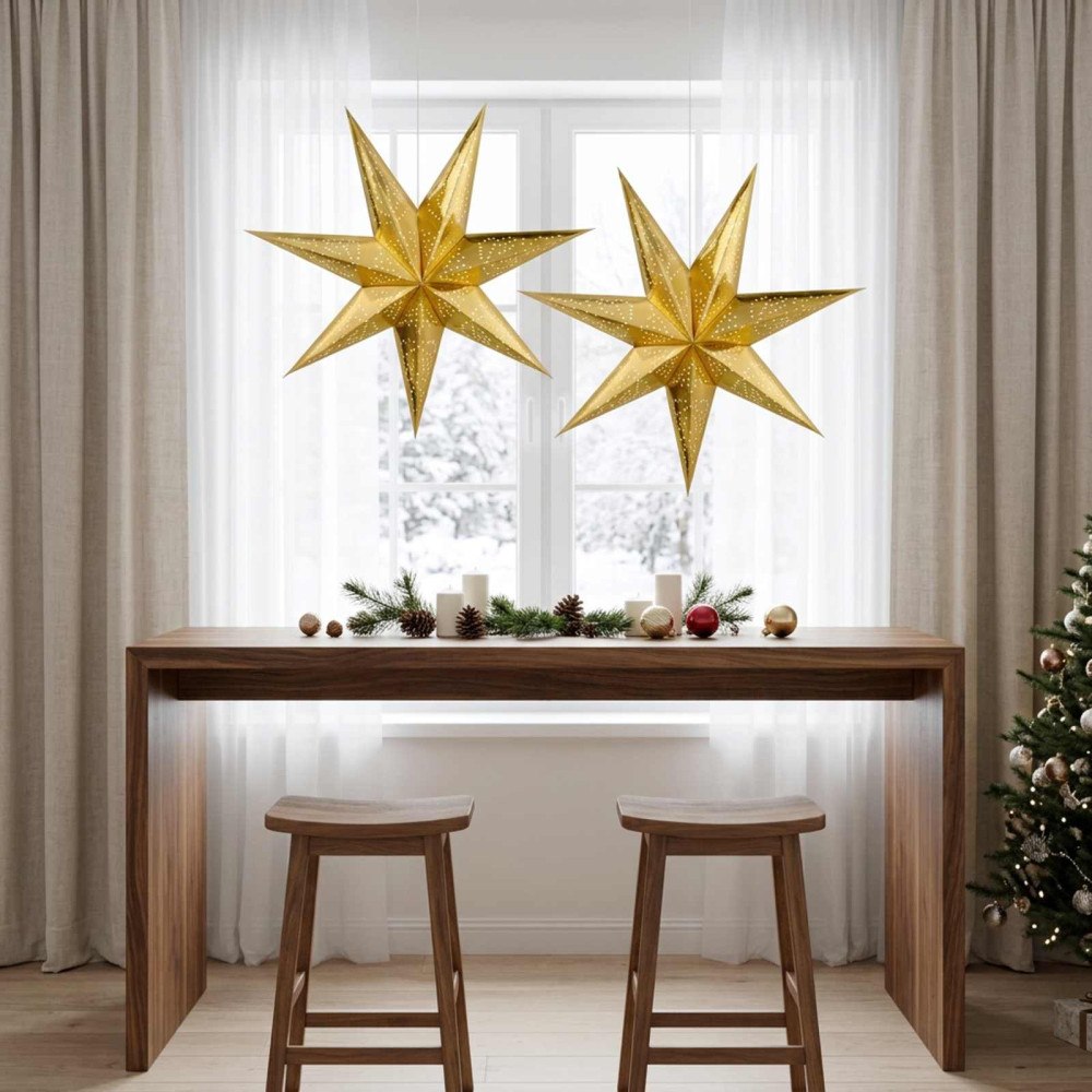 vidaXL Julbelysning RAAHE 2 st 10 LED-lampor Varmvit 45 x 6 x 45 cm