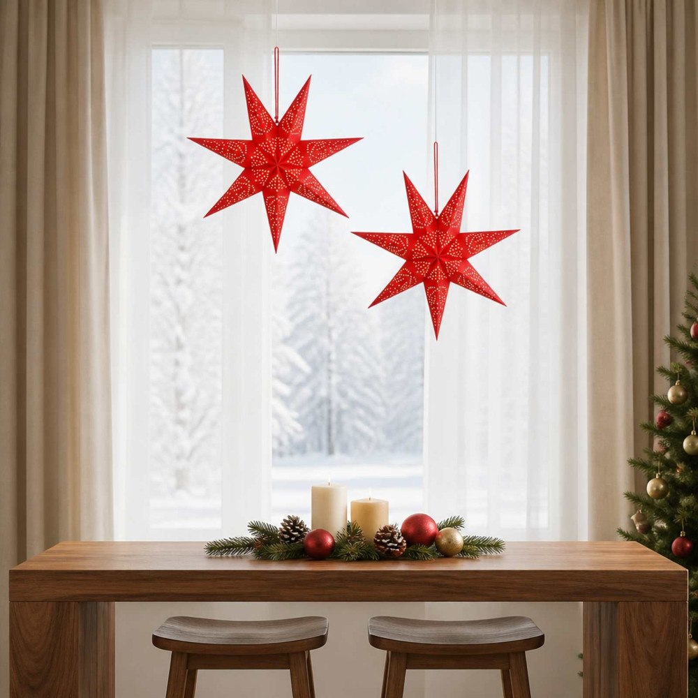 vidaXL Julbelysning RAAHE 2 st 10 LED-lampor Varmvit 45 x 6 x 45 cm