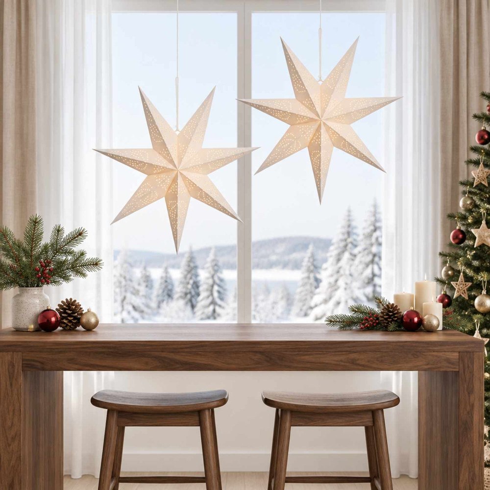 vidaXL Julbelysning RAAHE 2 st 10 LED-lampor Varmvit 45 x 6 x 45 cm