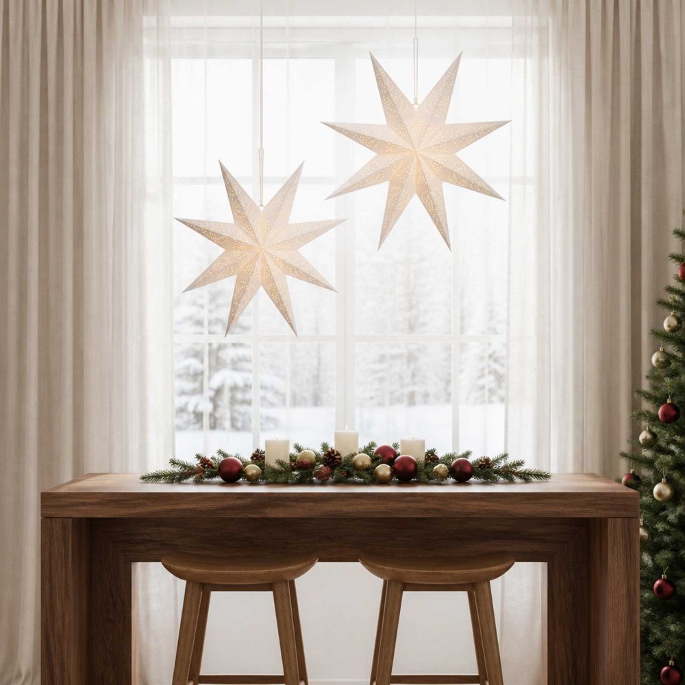 vidaXL Julbelysning RAAHE 2 st 10 LED-lampor Varmvit 60 x 6 x 60 cm