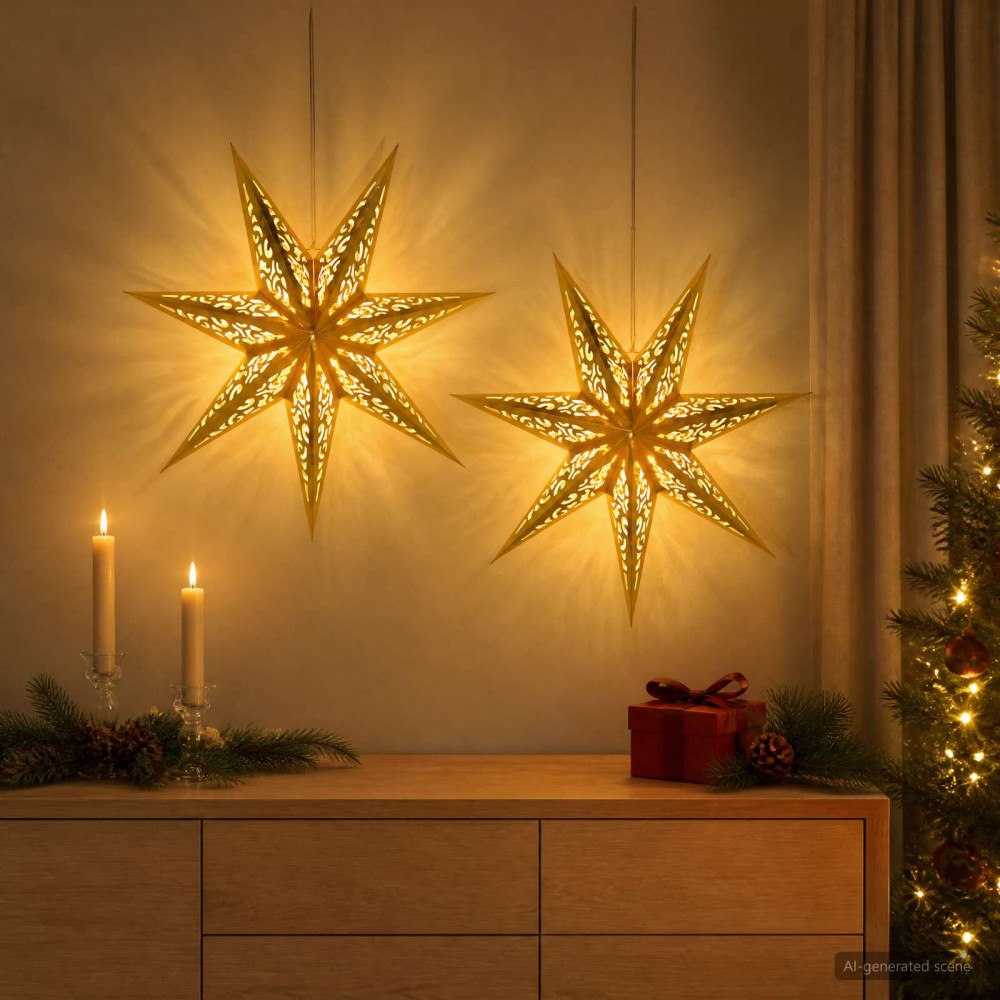 vidaXL Julbelysning RAAHE 2 st 10 LED-lampor Varmvit 45 x 6 x 45 cm