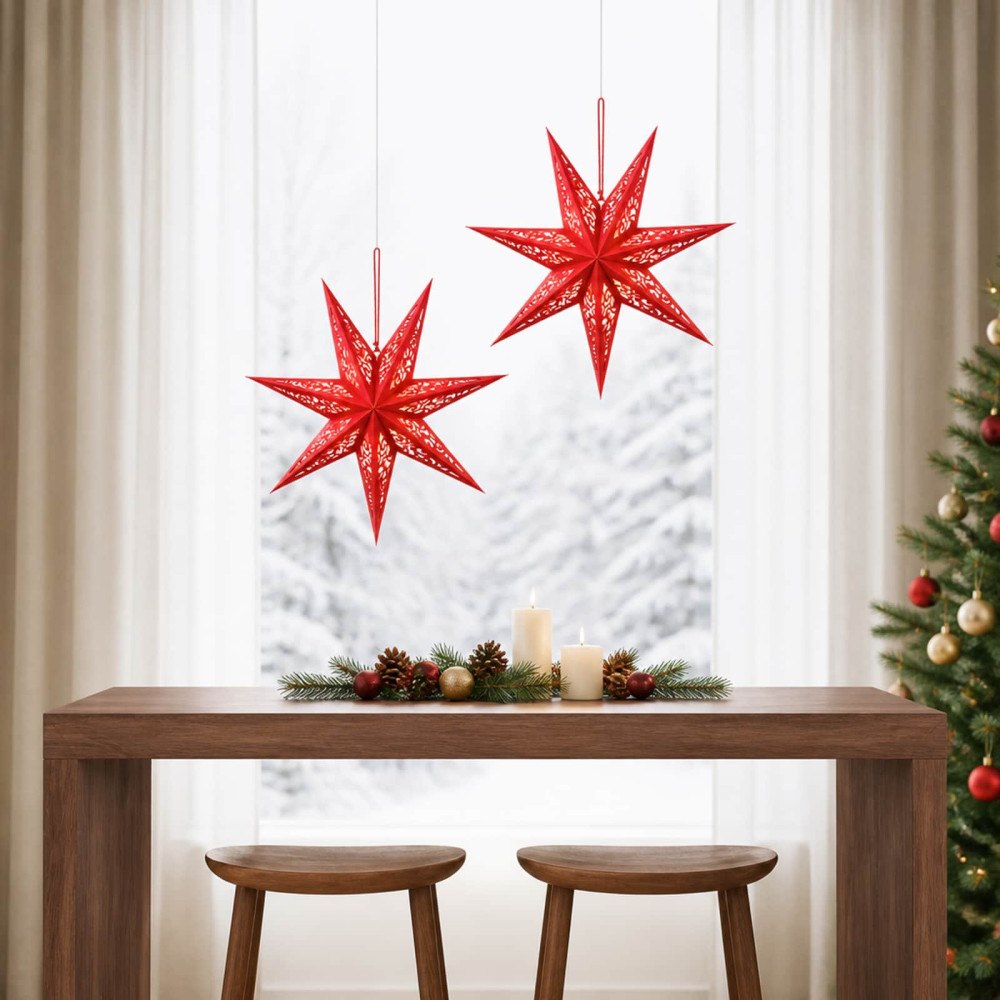 vidaXL Julbelysning RAAHE 2 st 10 LED-lampor Varmvit 60 x 6 x 60 cm