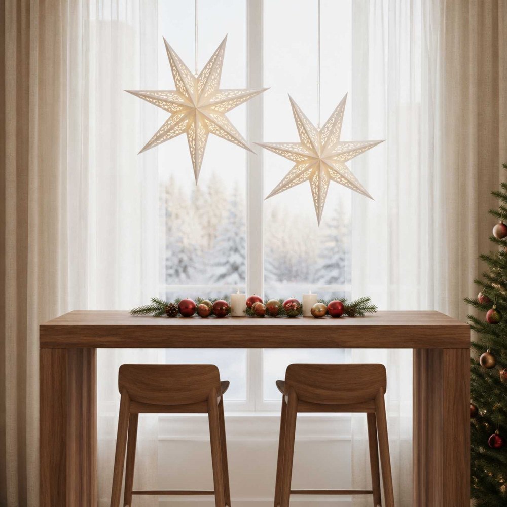 vidaXL Julbelysning RAAHE 2 st 10 LED-lampor Varmvit 60 x 6 x 60 cm