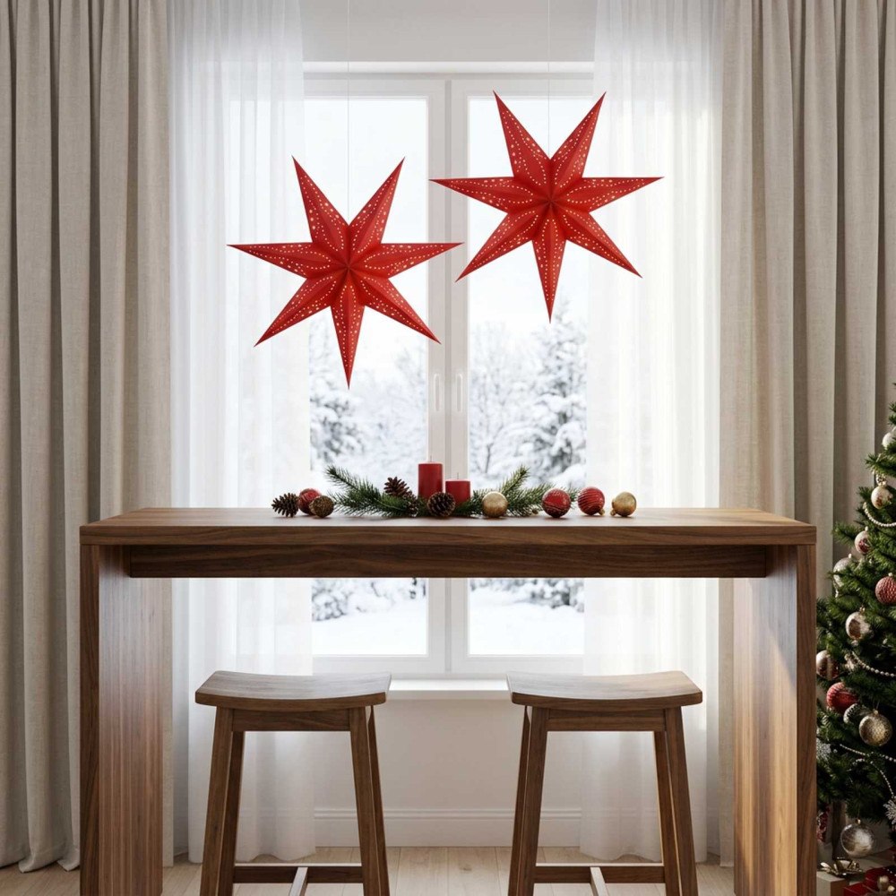 vidaXL Julbelysning RAAHE 2 st 10 LED-lampor Varmvit 45 x 6 x 45 cm