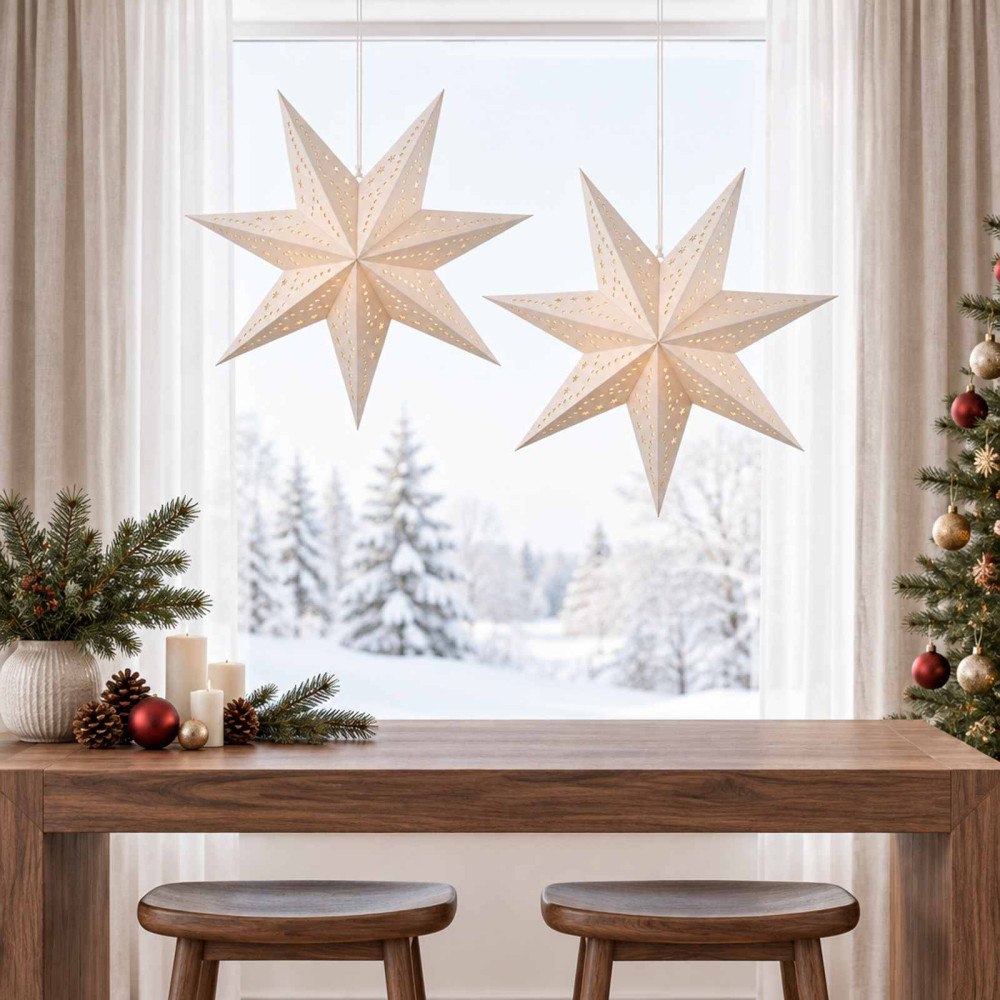 vidaXL Julbelysning RAAHE 2 st 10 LED-lampor Varmvit 60 x 6 x 60 cm