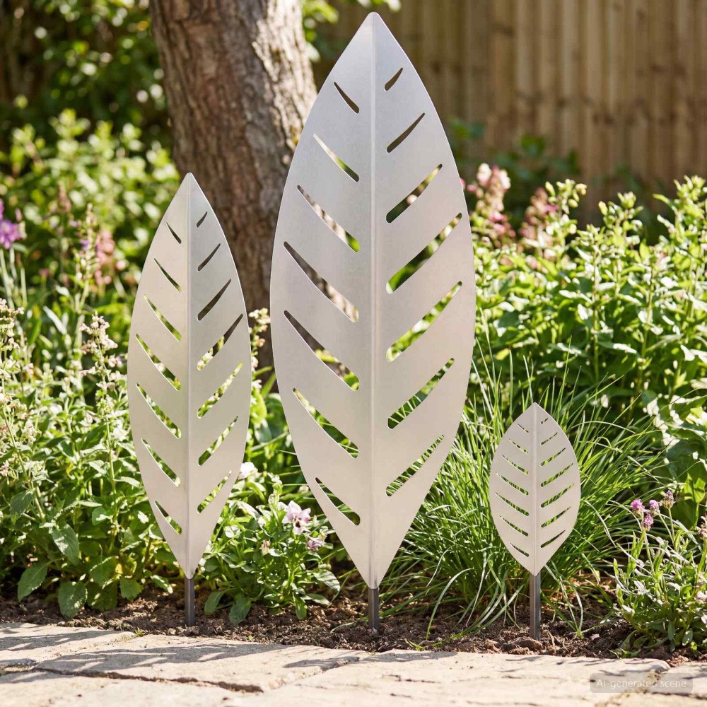 vidaXL Trädgårdspinne 3 st 116,5 x 35 x 3 cm Galvaniserat stål Silver