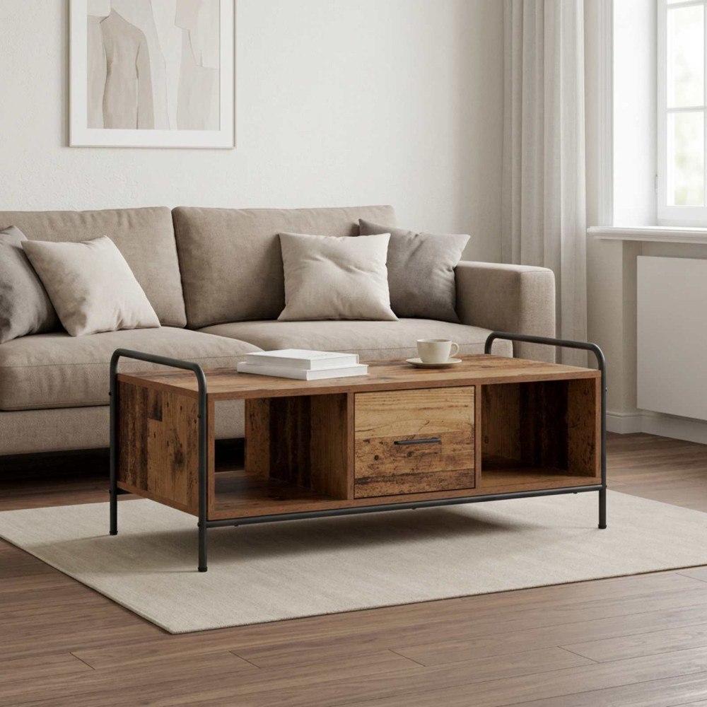 vidaXL Kaffeebord Gammalt trä 99,5 x 49 x 41 cm Konstruerat trä