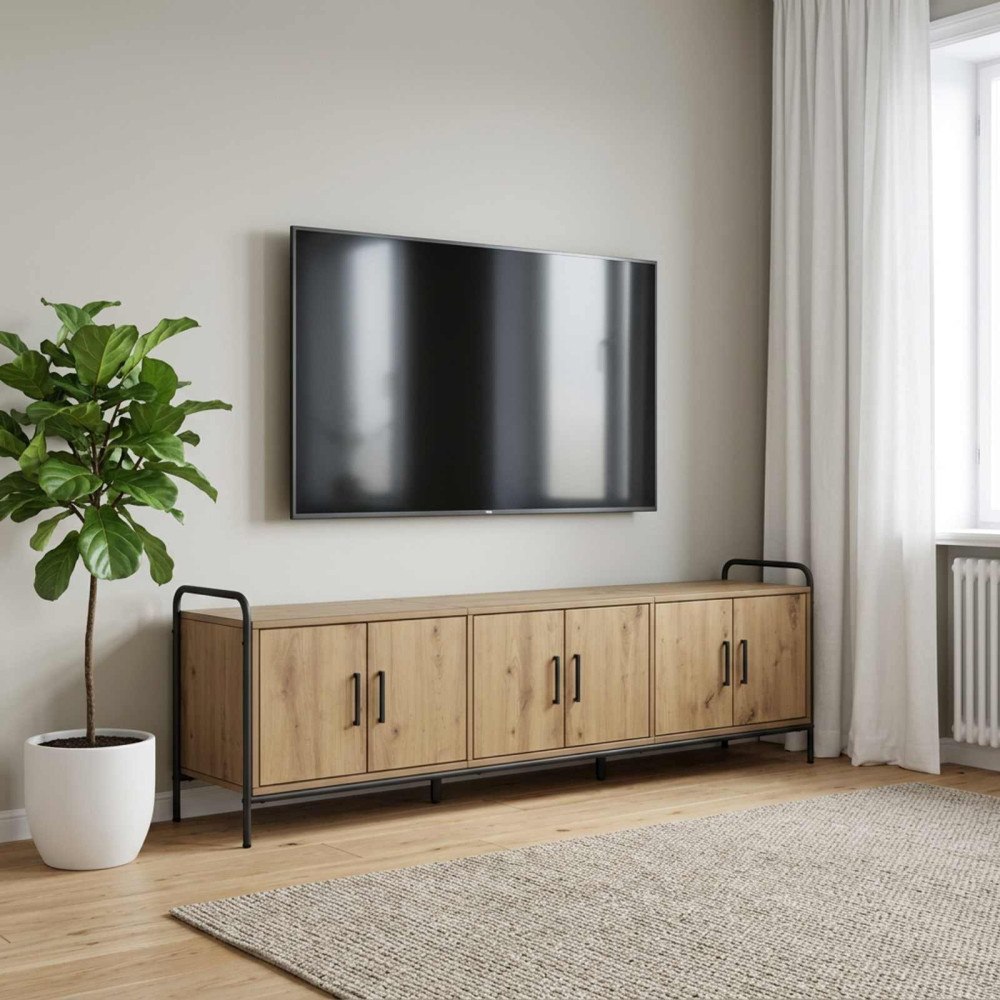 vidaXL TV-skåp 146 x 33 x 50 cm Artisan-ek Konstruerat trä