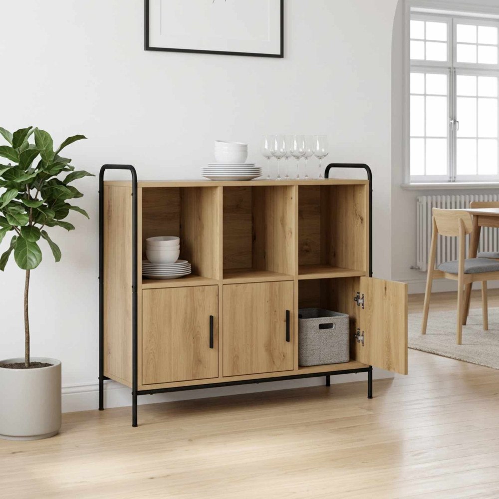 vidaXL Sideboard Artisan-ek 97 x 33 x 81 cm Konstruerat trä