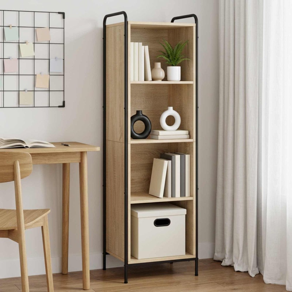 vidaXL Bokskåp 55,5 x 33 x 174 cm Konstruerat trä Sonoma-ek