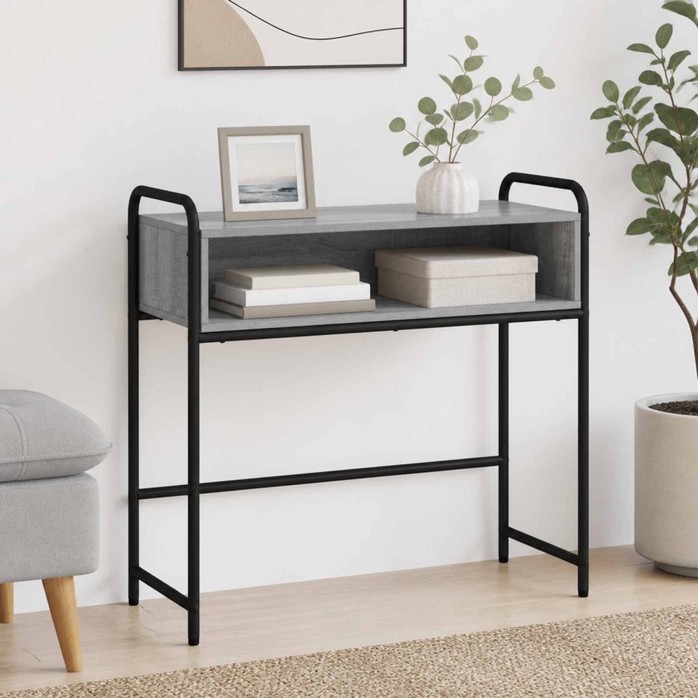 vidaXL Konsolbord Grå Sonoma 90 x 33 x 80,5 cm Konstruerat trä