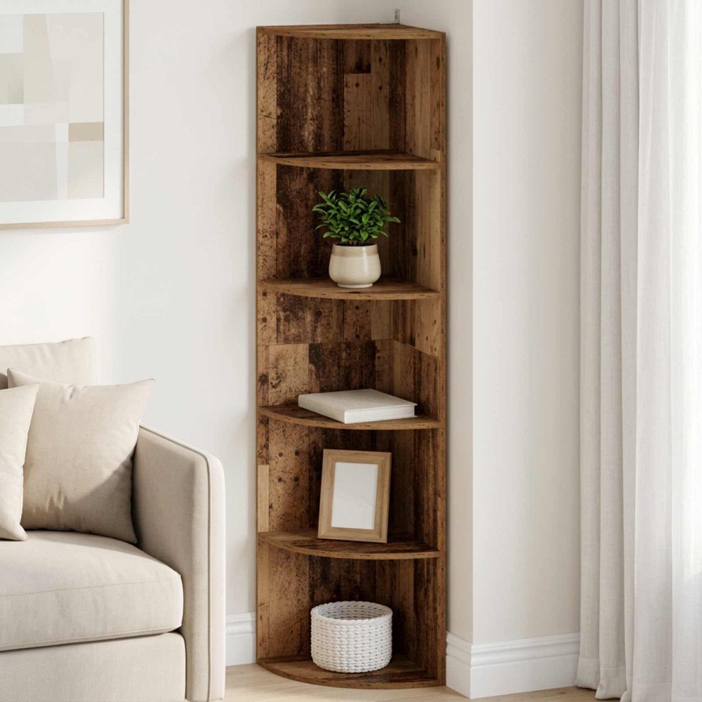vidaXL Hörnhylla 5 nivåer 41,5 x 41,5 x 178 cm Konstruerat trä