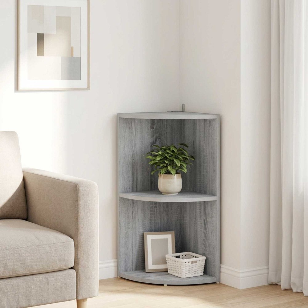 vidaXL Hörnhylla 2 nivåer 41,5 x 41,5 x 72 cm Konstruerat trä